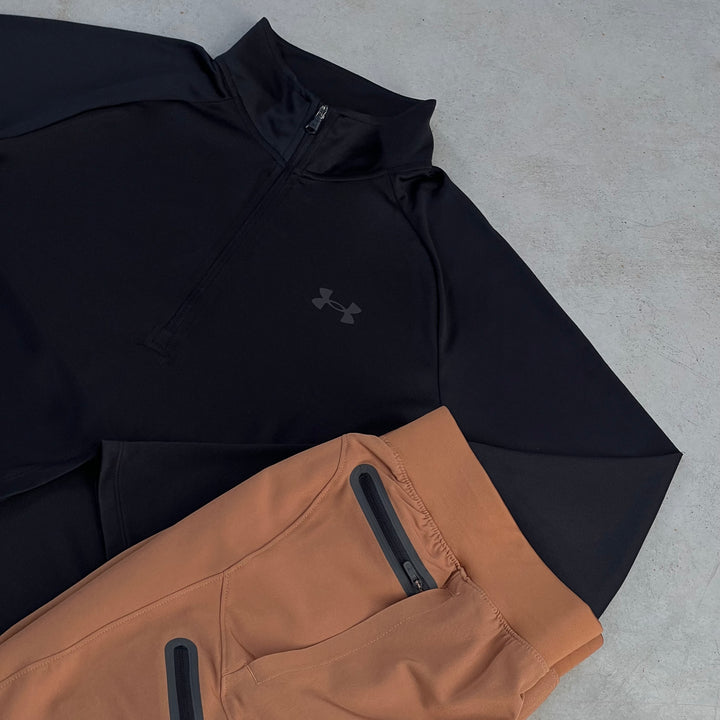 Under Armour Half-Zip Cargo Tracksuit Black Brown