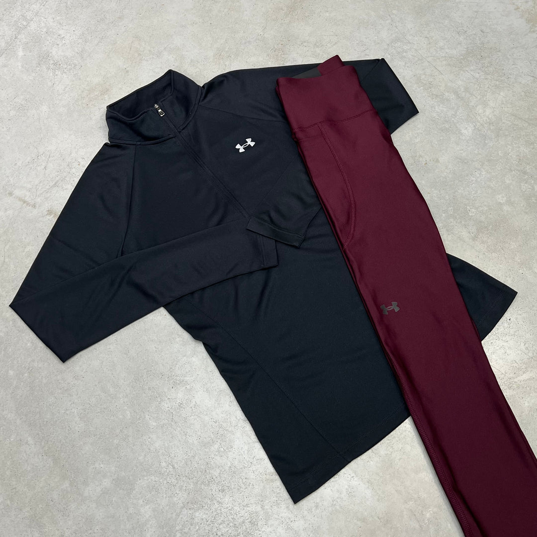 Under Armour Half-Zip Set Black Bordeaux Women