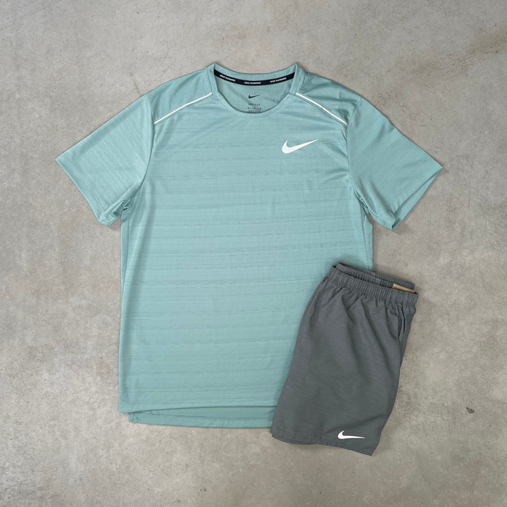 Nike Miler Short Set Arctic Green Grey