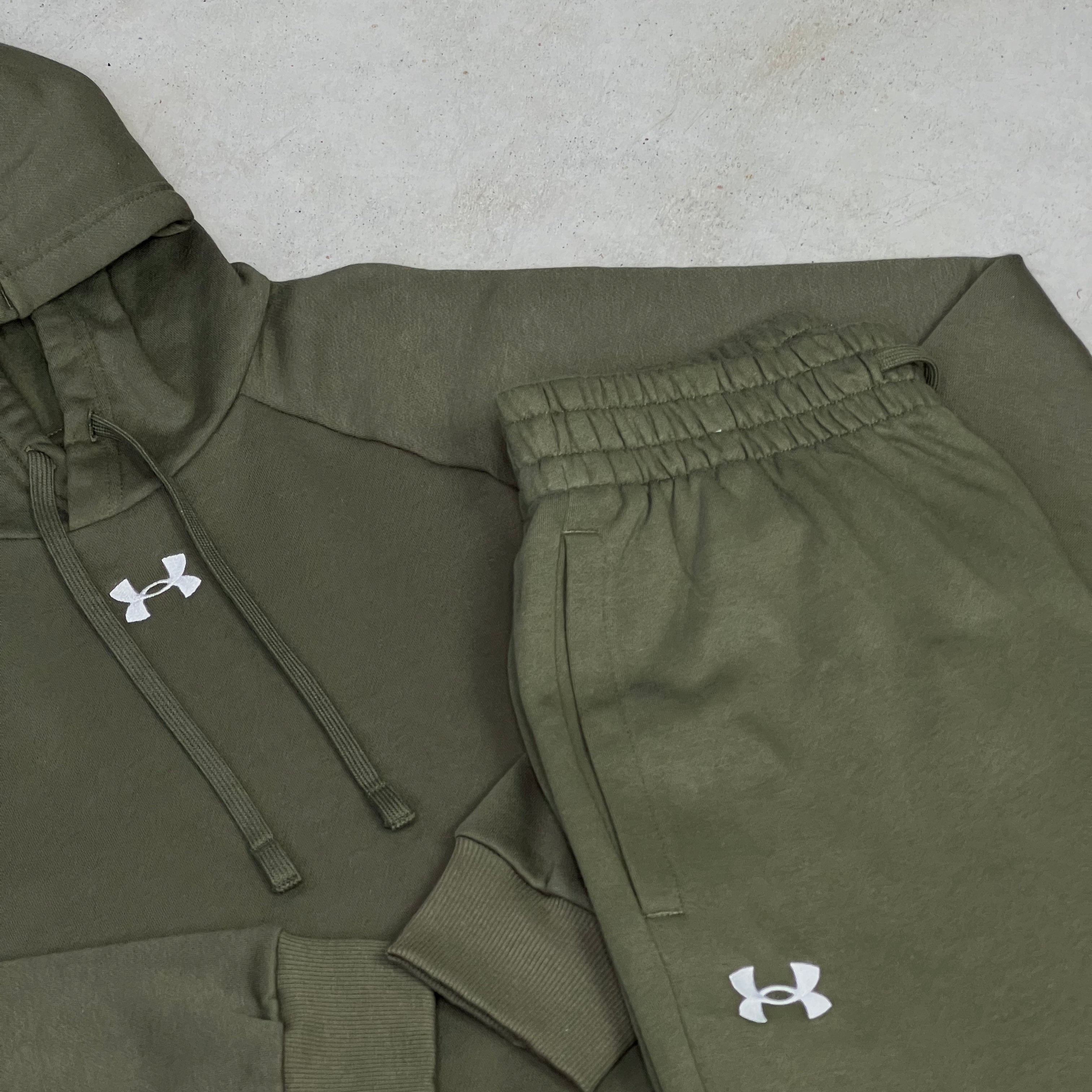 Khaki green under armour tracksuit deals