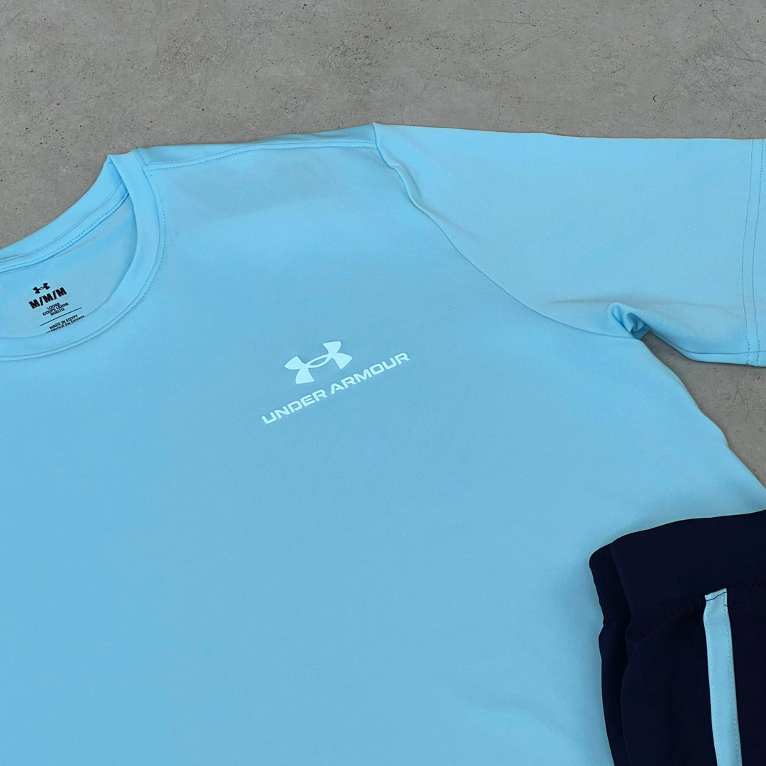 Under Armour Launch Elite Short Set Navy Light Blue