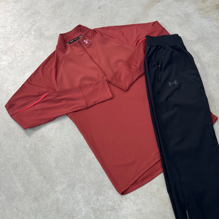 Under Armour Qualifier Half-Zip Tracksuit Black Red
