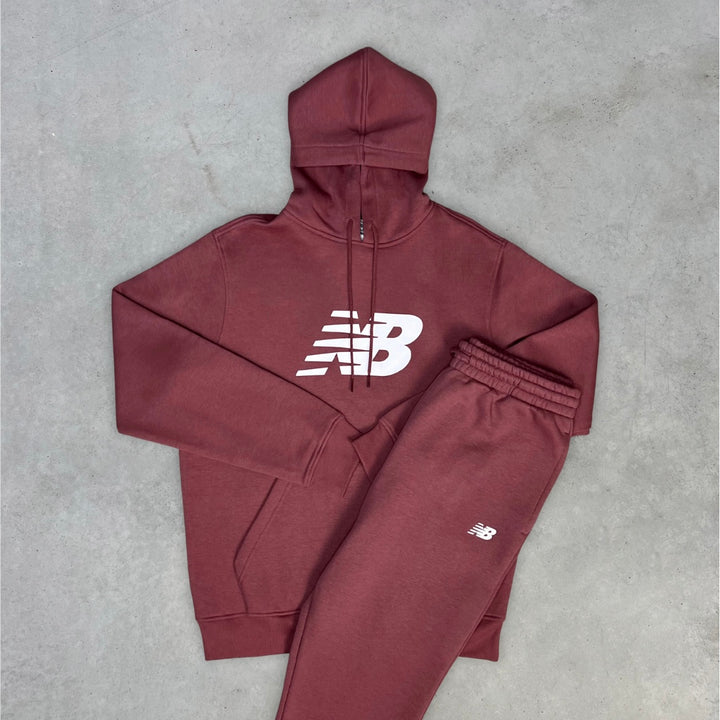 New Balance Fleece Hoodie Tracksuit Red