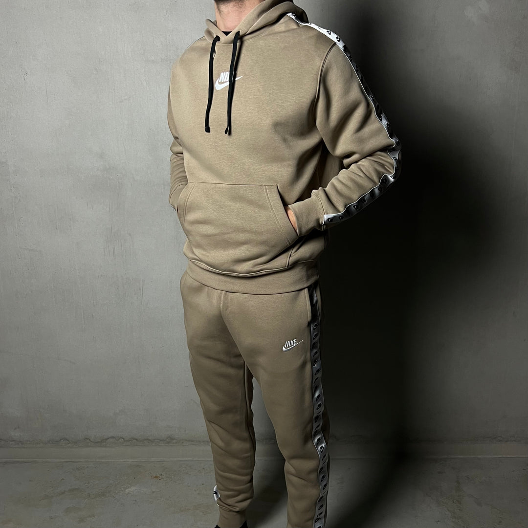 Nike Essential Fleece Tracksuit Brown Beige