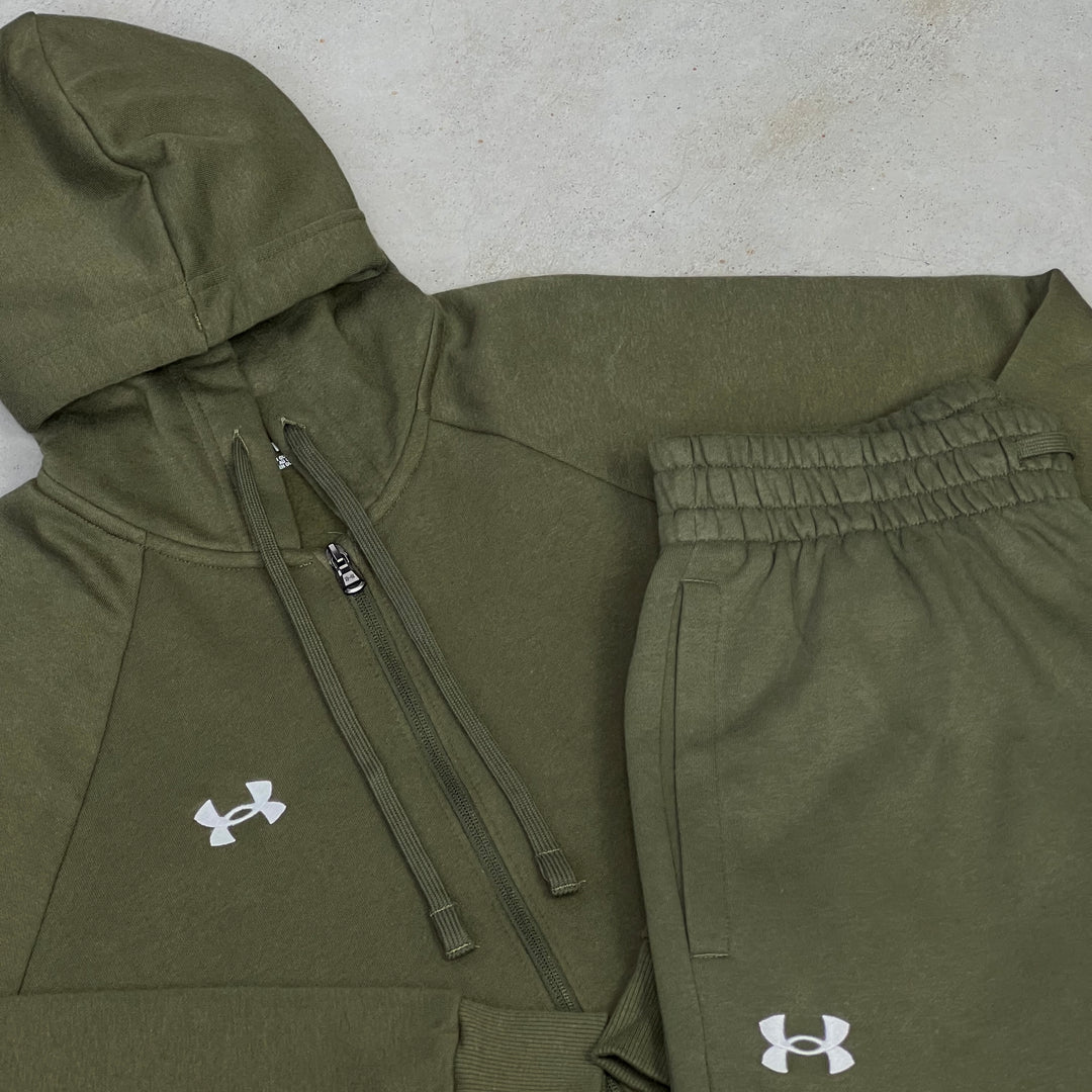 Under Armour Fleece Vest Tracksuit Khaki