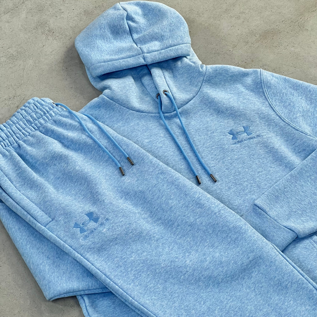 Under Armour Essential Fleece Hoodie Tracksuit Light Blue