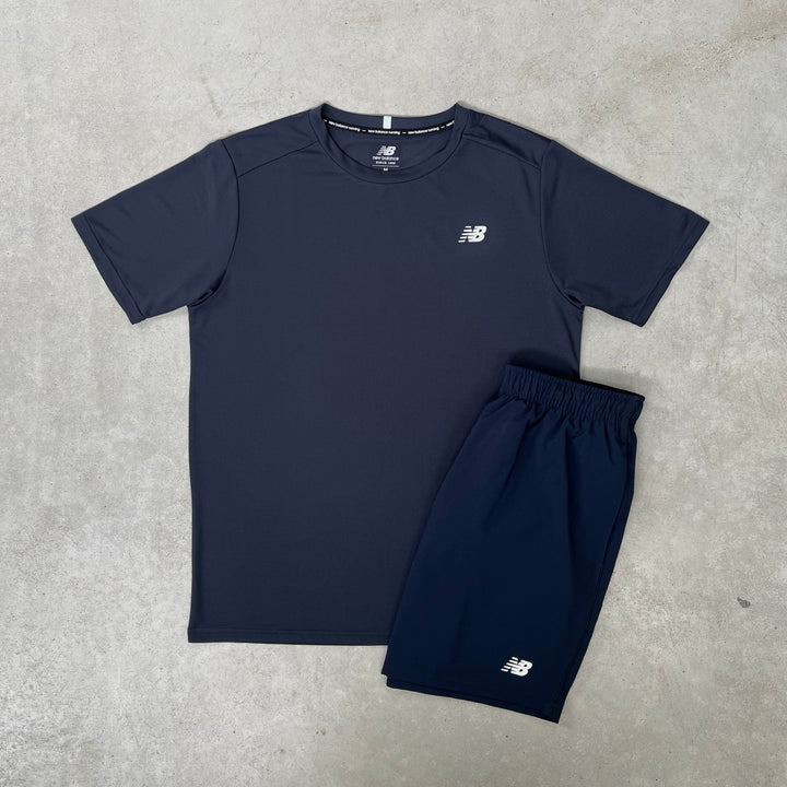 New Balance Short Set Navy Blue Core