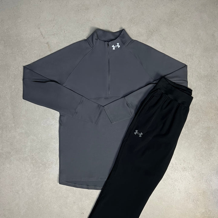 Under Armour Qualifier Half-Zip Tracksuit Black Grey