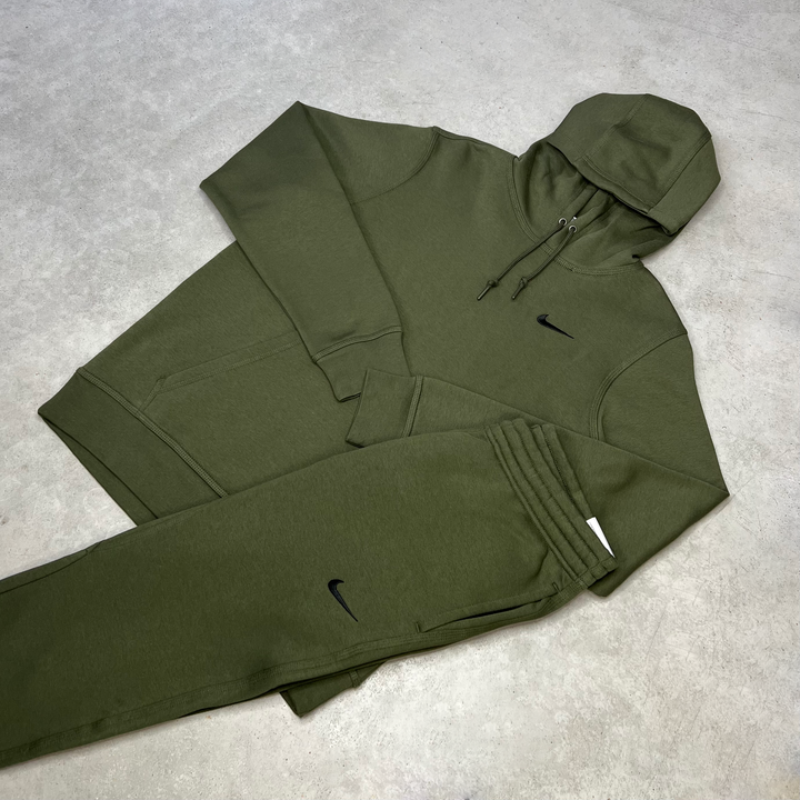 Nike Fleece Hoodie Tracksuit Khaki