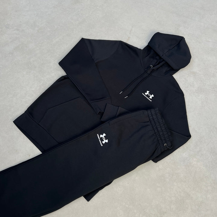 Under Armour Essential Fleece Hoodie Tracksuit Black