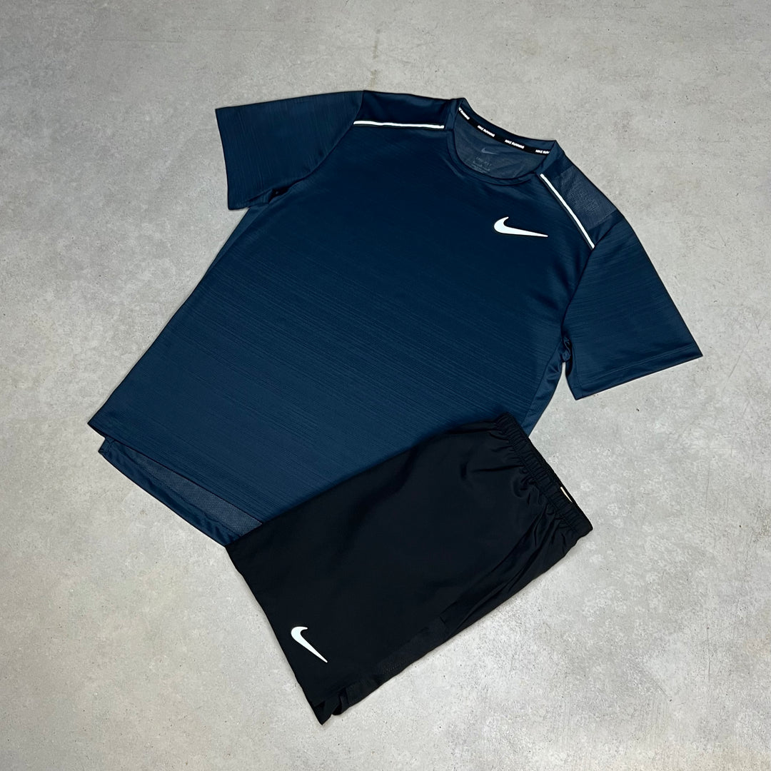 Nike Miler Short Set Petrol Black