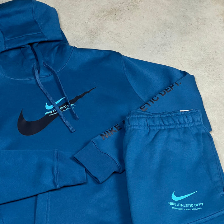 Nike Fleece Hoodie Cargo Tracksuit Blue