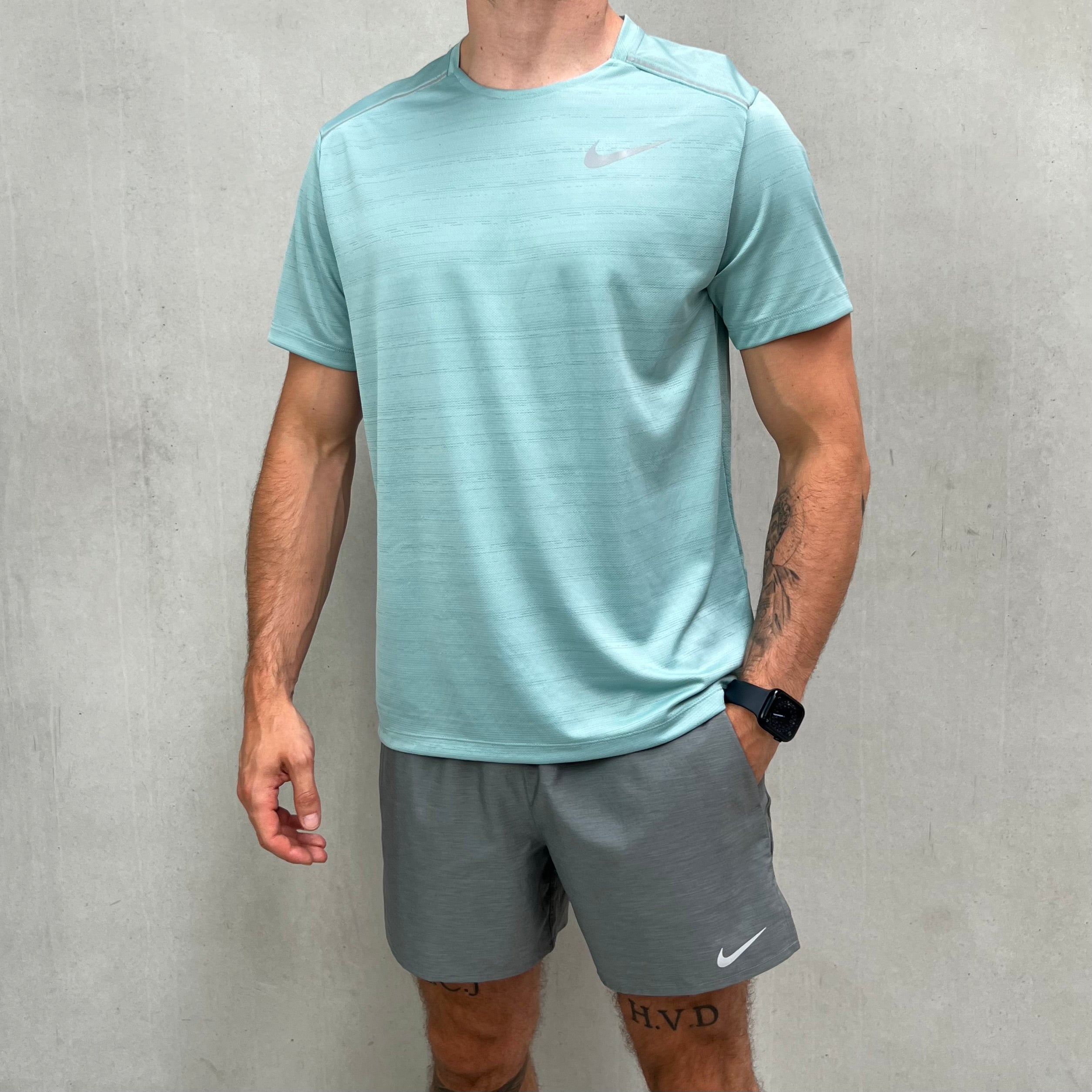 nike miler grey shorts