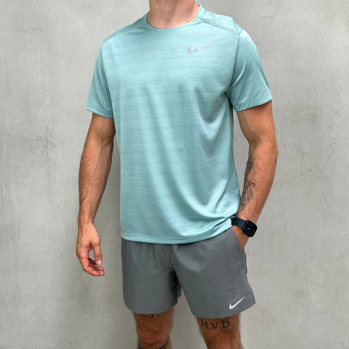 Nike Miler Short Set Arctic Green Grey