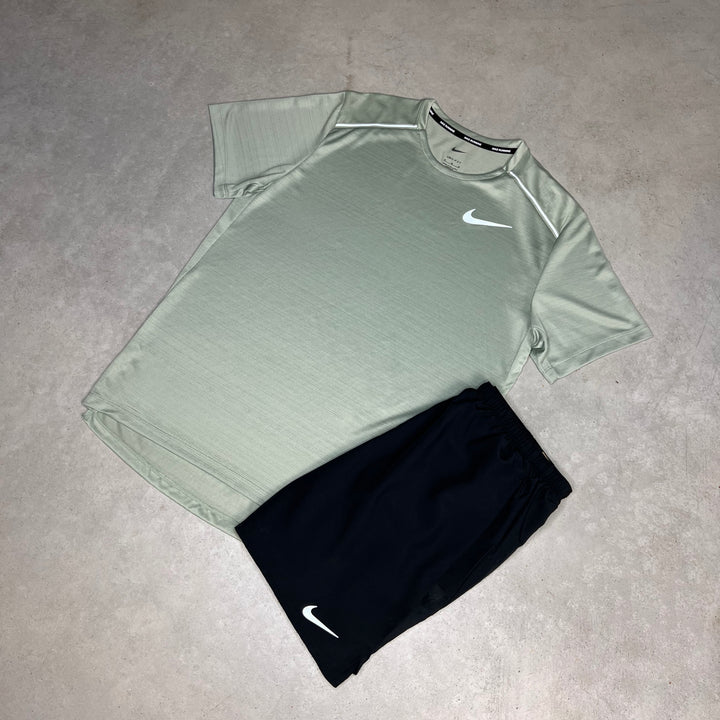 Nike Miler Short Set Light Green Black