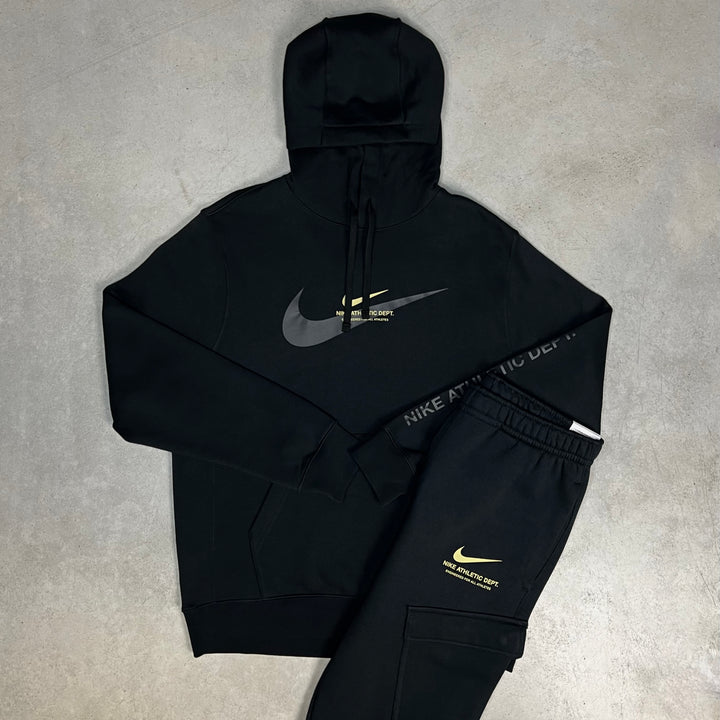 Nike Fleece Hoodie Cargo Tracksuit Black