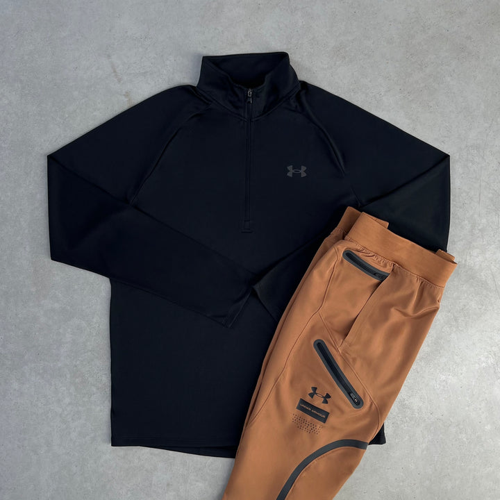 Under Armour Half-Zip Cargo Tracksuit Black Brown