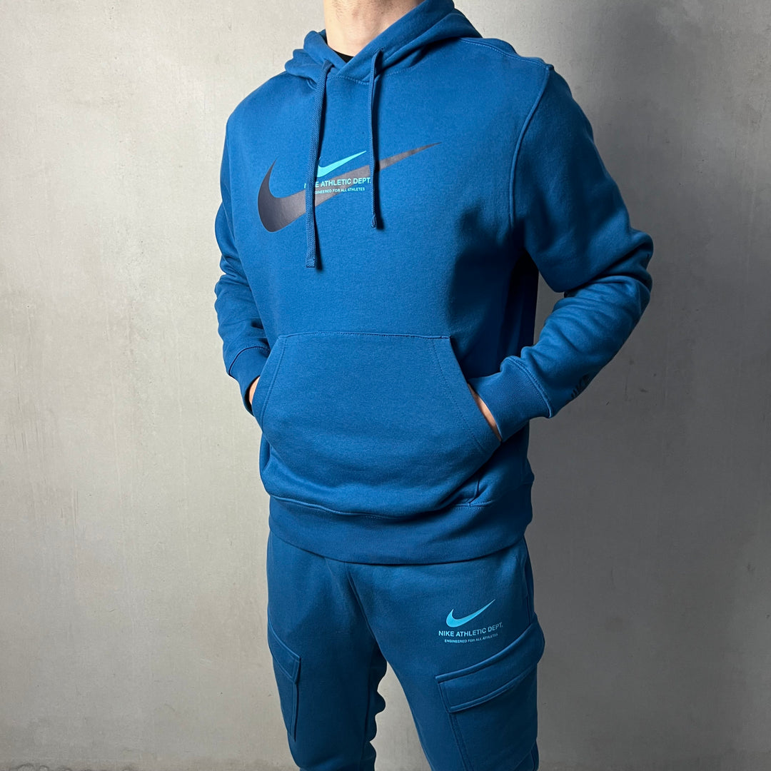 Nike Fleece Hoodie Cargo Tracksuit Blue