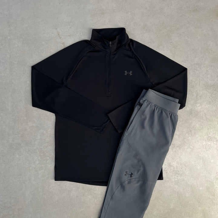 Under Armour Half-Zip Tracksuit Black Grey