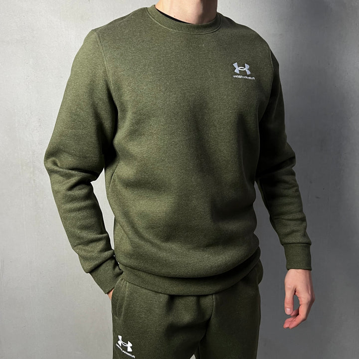 Under Armour Essential Fleece Tracksuit Khaki