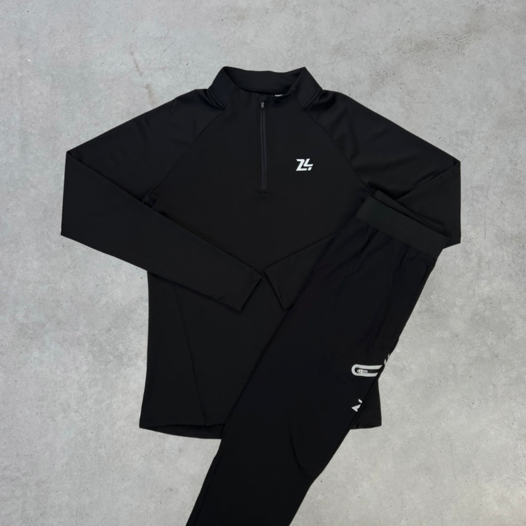 24Motions Half-Zip Cargo Tracksuit Black