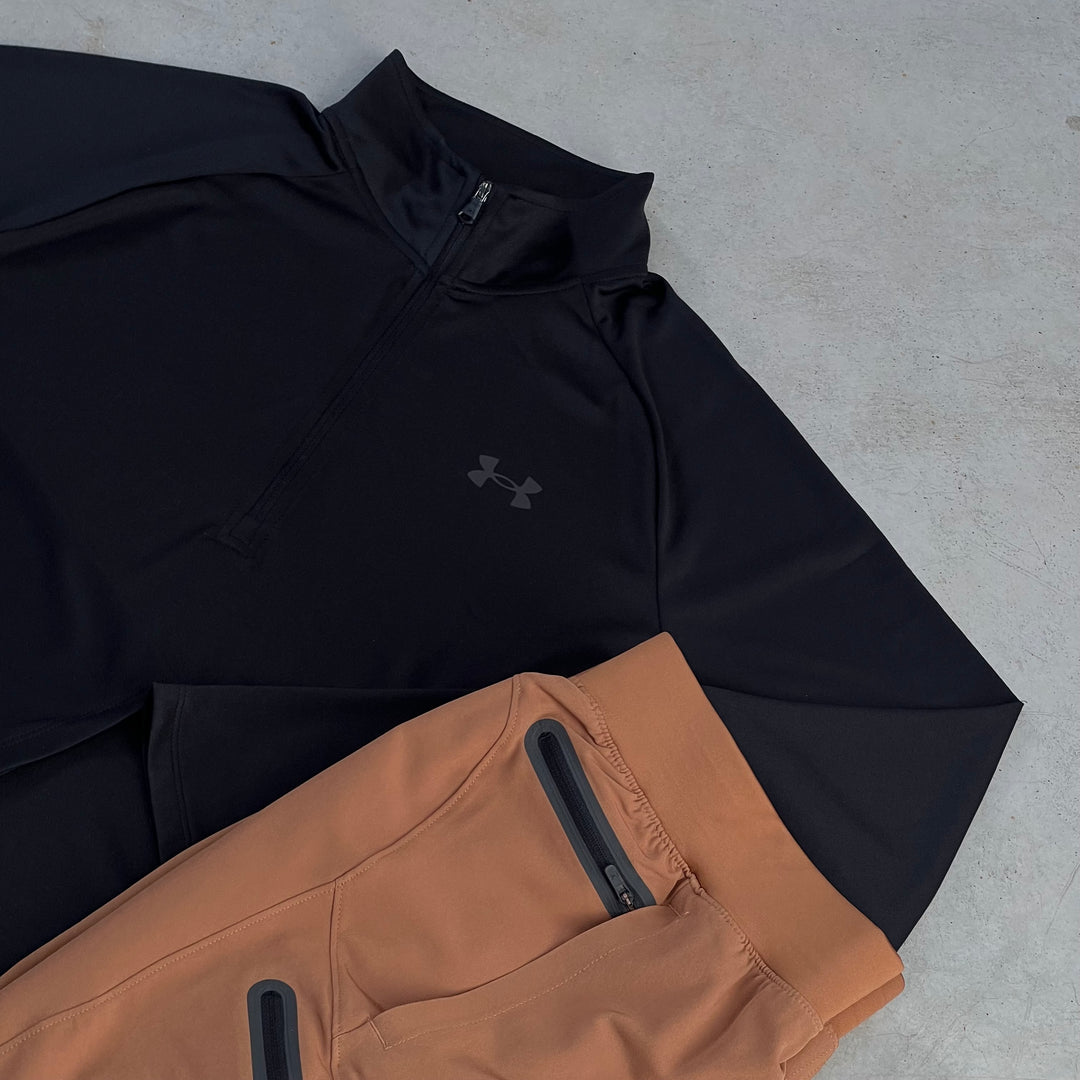 Under Armour Half-Zip Cargo Tracksuit Black Brown