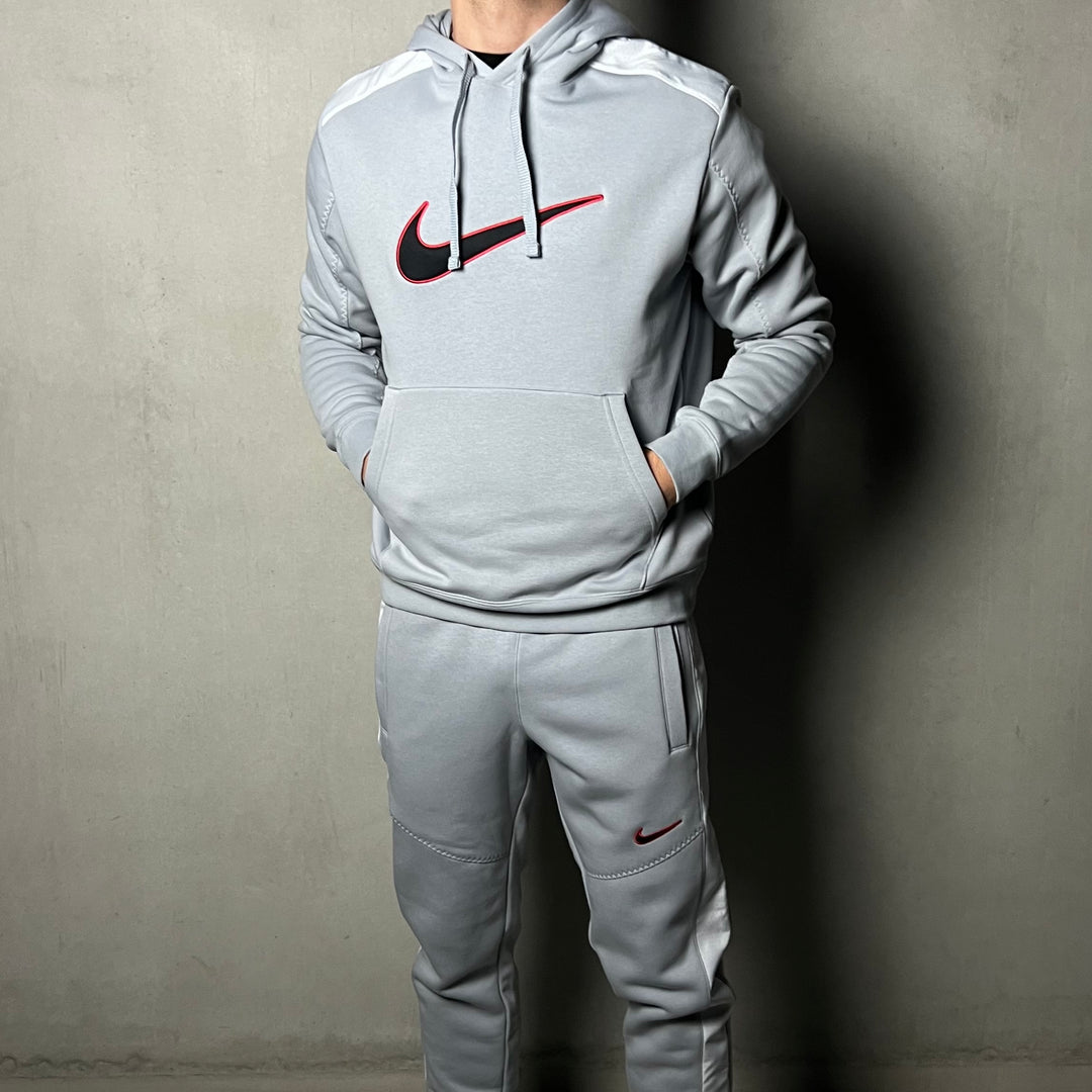 Nike Fleece Hoodie Tracksuit Grey White